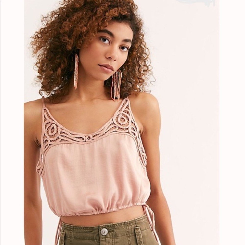 Free People Blouson Satin Petal Crop Top